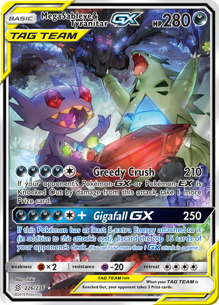 Mega Sableye & Tyranitar-GX – Unified Minds 226/236 Pokémon card