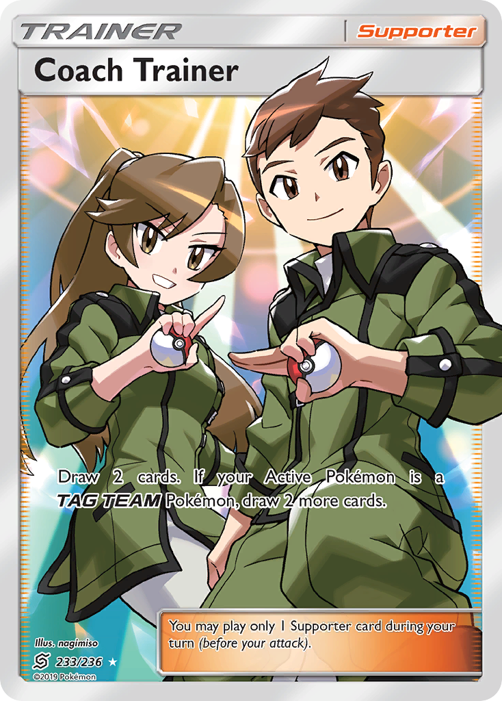 Coach Trainer – Unified Minds 233/236 Pokémon card
