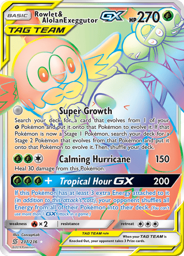 Rowlet & Alolan Exeggutor-GX - Unified Minds 237