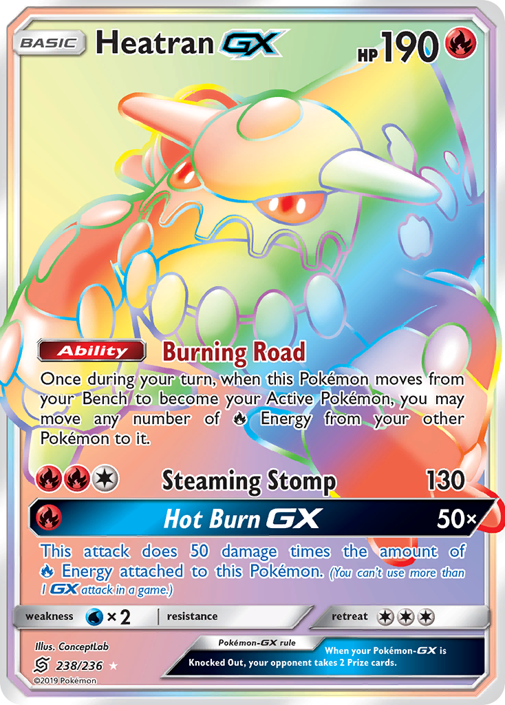 Heatran-GX – Unified Minds 238/236 Pokémon card