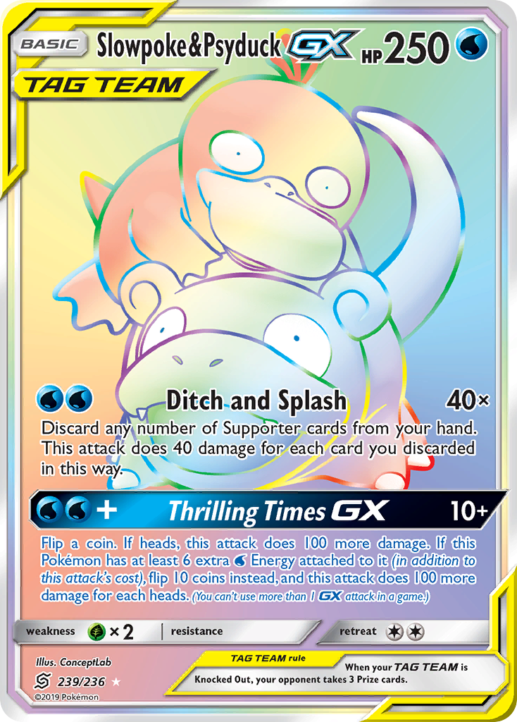 Slowpoke & Psyduck-GX – Unified Minds 239/236 Pokémon card