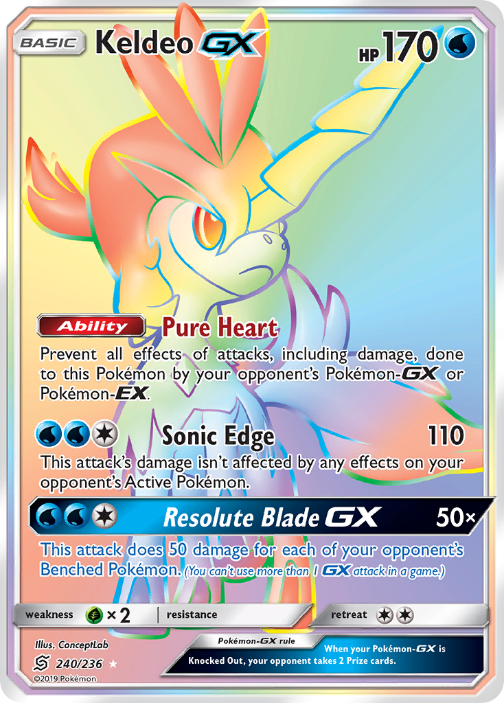 Keldeo-GX – Unified Minds 240/236 Pokémon card