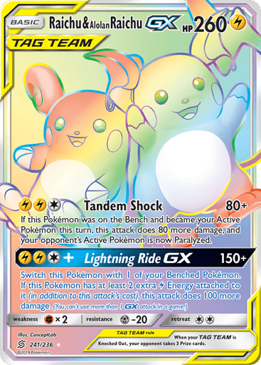 Raichu & Alolan Raichu-GX - Unified Minds 241