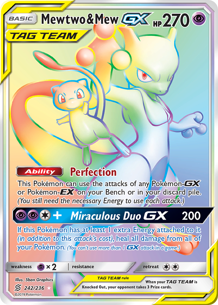 Mewtwo & Mew-GX – Unified Minds 242/236 Pokémon card