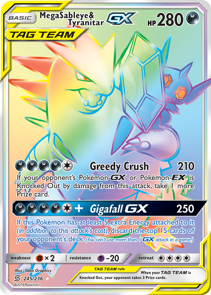 Mega Sableye & Tyranitar-GX – Unified Minds 245/236 Pokémon card