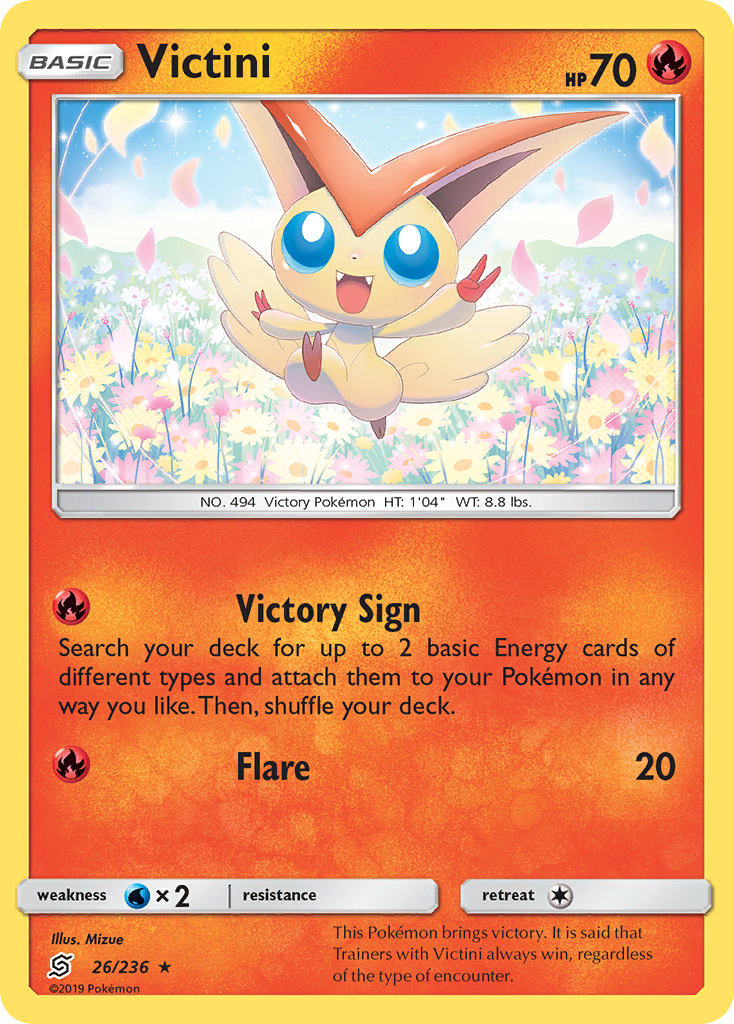 Victini – Unified Minds 26/236 Pokémon card
