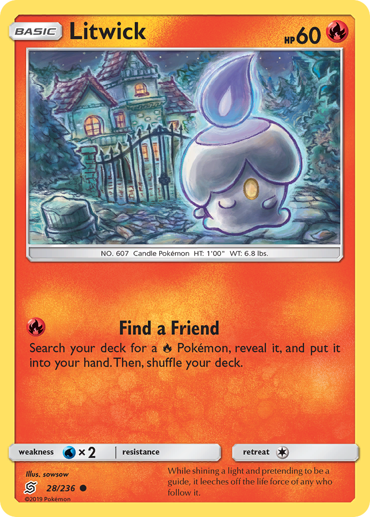 Litwick – Unified Minds 28/236 Pokémon card