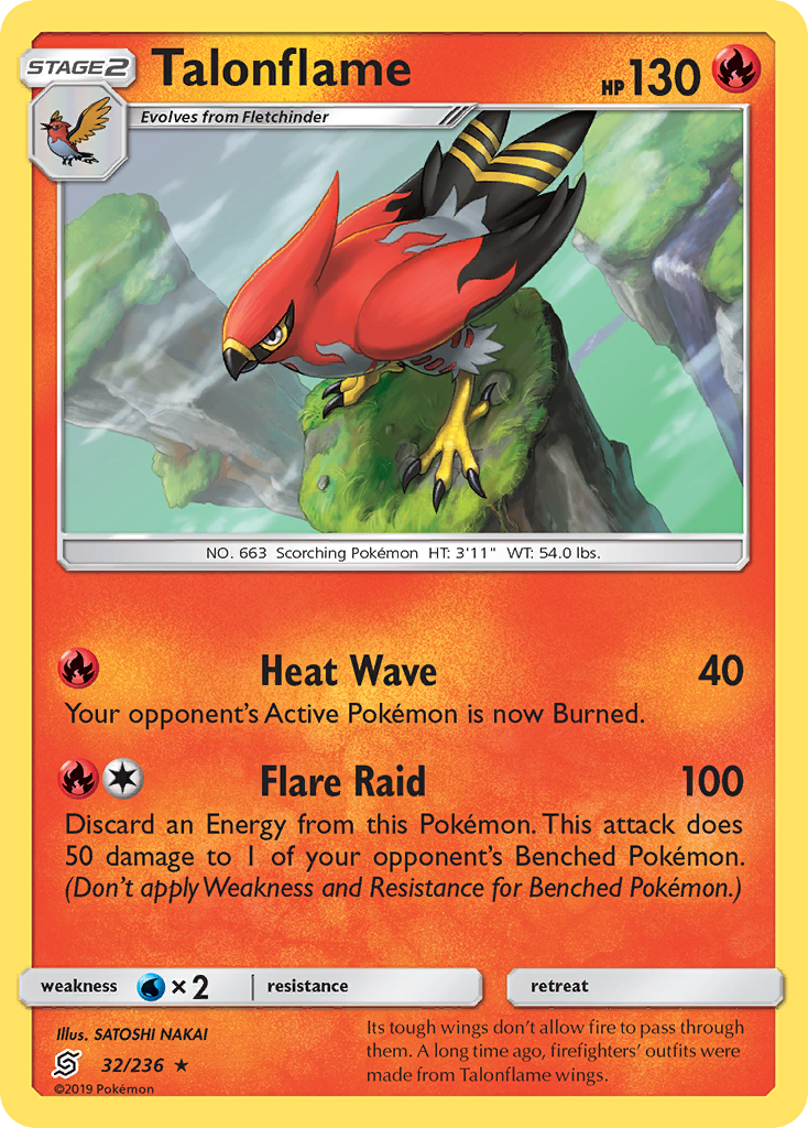 Talonflame – Unified Minds 32/236 Pokémon card