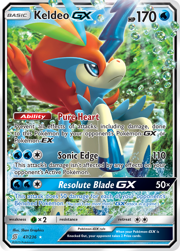 Keldeo-GX – Unified Minds 47/236 Pokémon card
