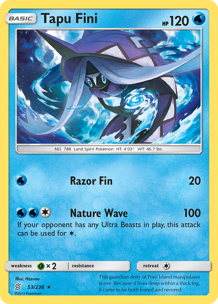 Tapu Fini – Unified Minds 53/236 Pokémon card