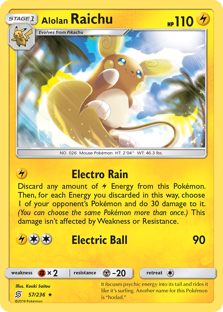 Alolan Raichu – Unified Minds 57/236 Pokémon card