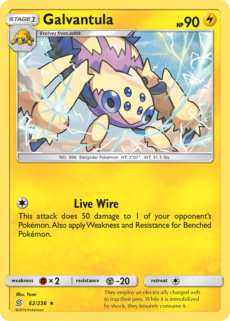 Galvantula – Unified Minds 62/236 Pokémon card