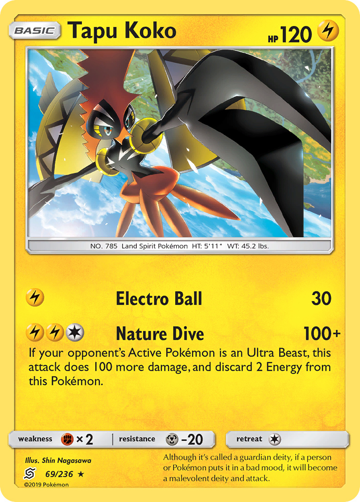 Tapu Koko – Unified Minds 69/236 Pokémon card