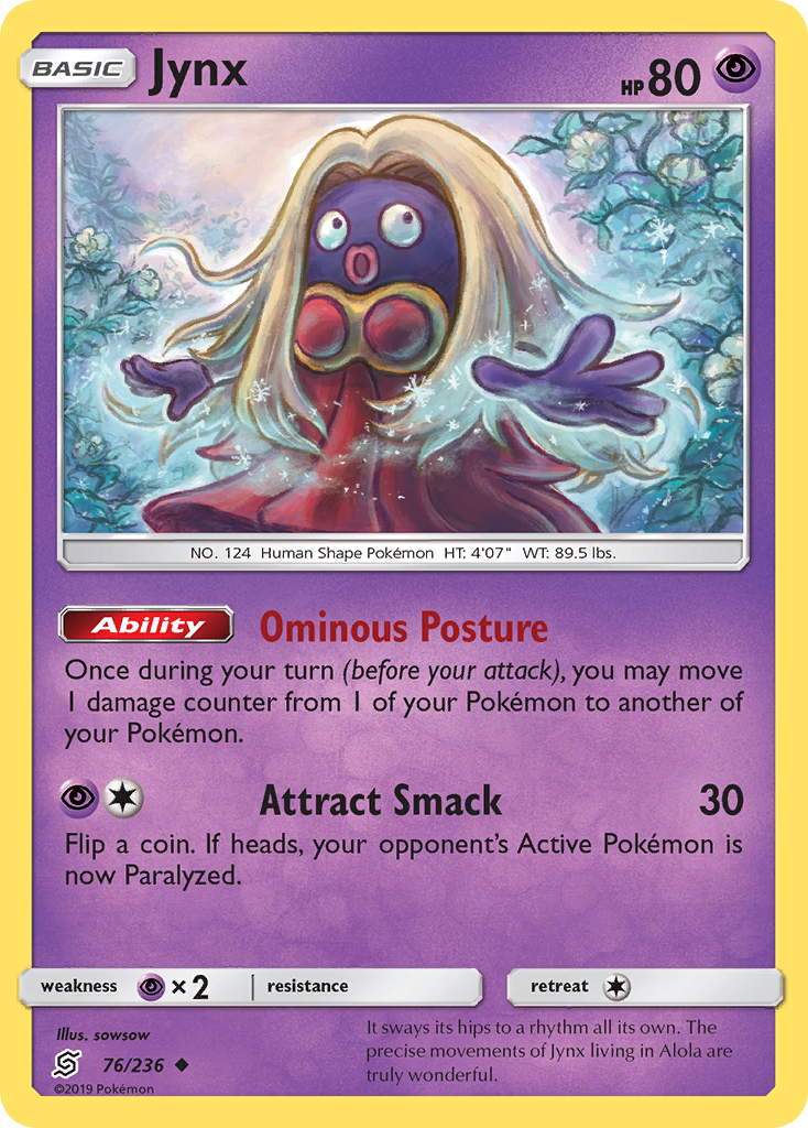Jynx – Unified Minds 76/236 Pokémon card