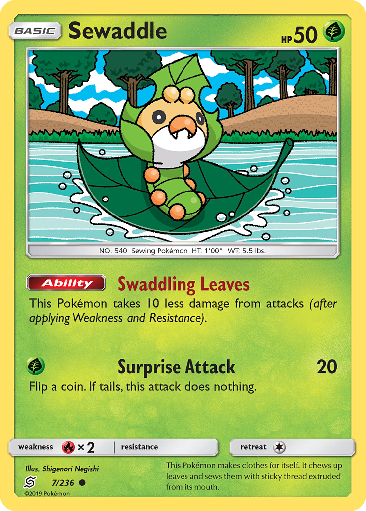 Sewaddle – Unified Minds 7/236 Pokémon card