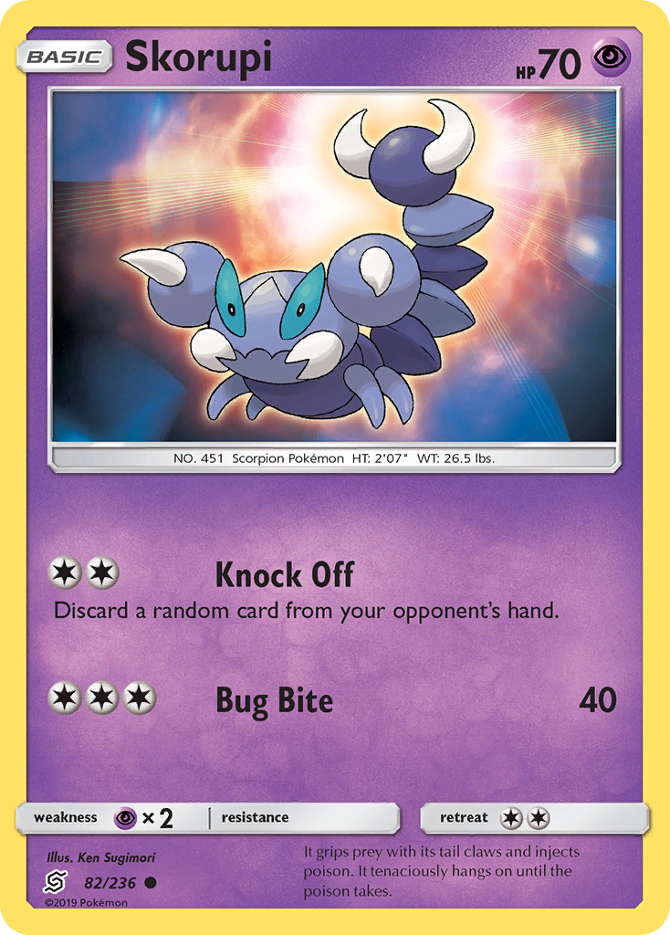 Skorupi – Unified Minds 82/236 Pokémon card