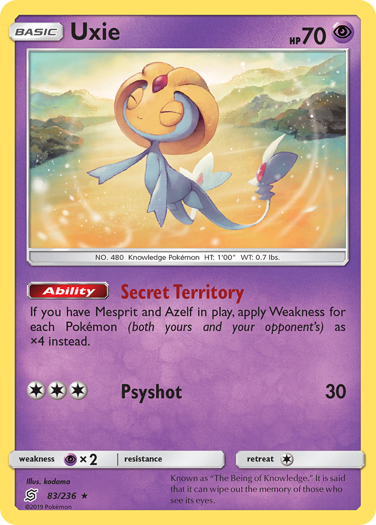 Uxie – Unified Minds 83/236 Pokémon card