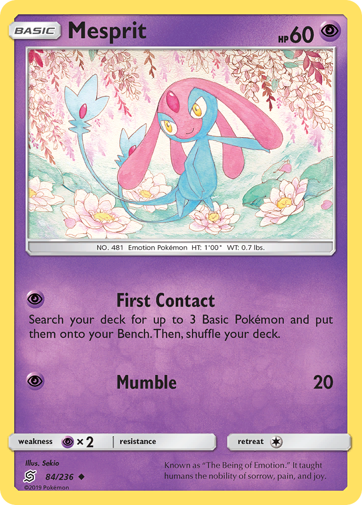 Mesprit – Unified Minds 84/236 Pokémon card