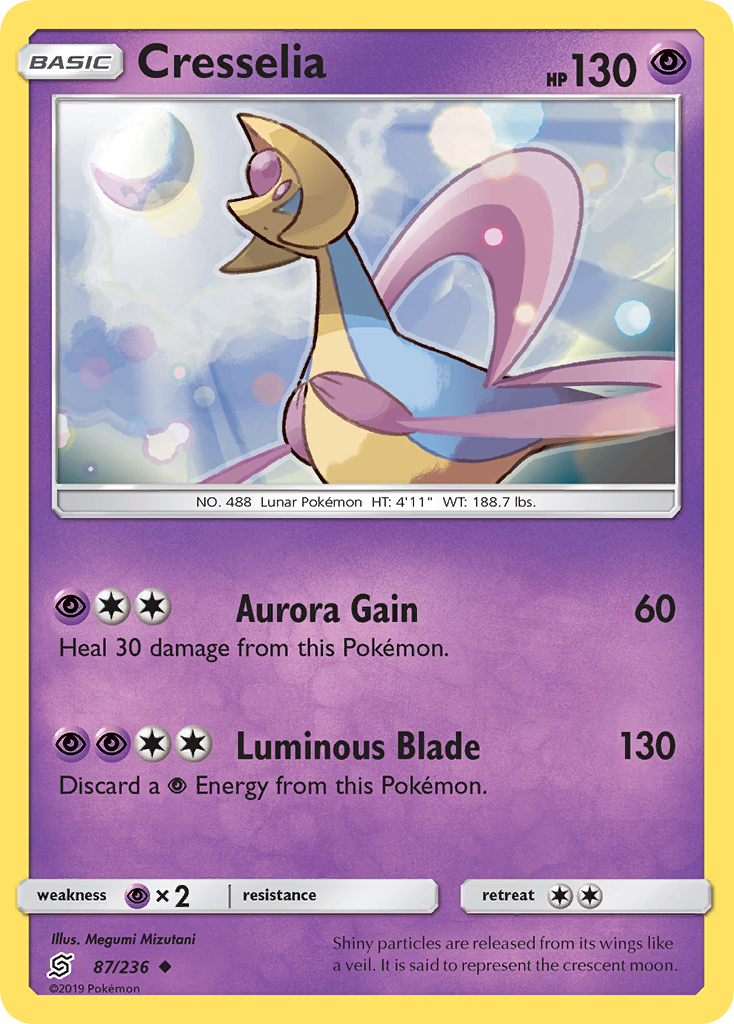 Cresselia – Unified Minds 87/236 Pokémon card