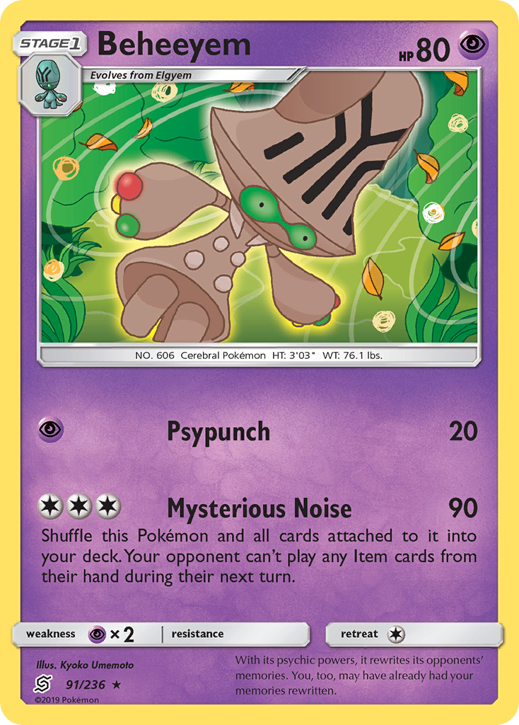 Beheeyem – Unified Minds 91/236 Pokémon card
