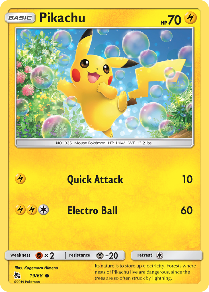 Pikachu – Hidden Fates 19/68 Pokémon card