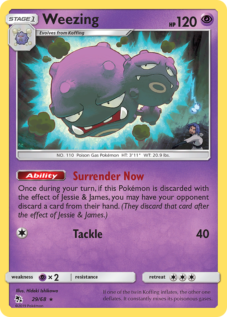 Weezing – Hidden Fates 29/68 Pokémon card