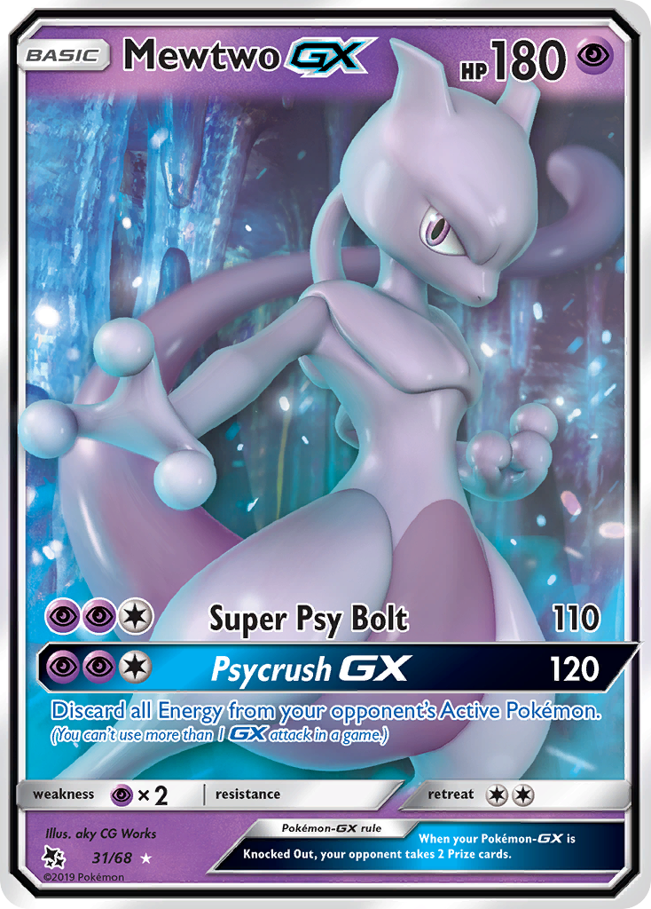 Mewtwo-GX – Hidden Fates 31/68 Pokémon card