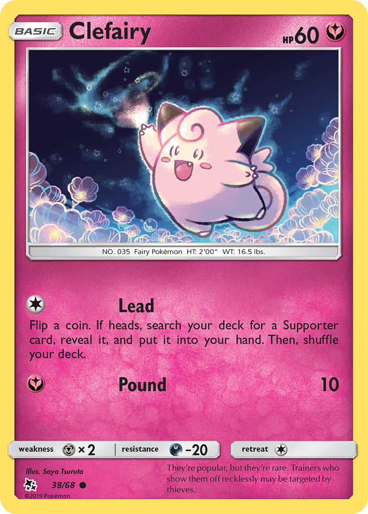 Clefairy – Hidden Fates 38/68 Pokémon card