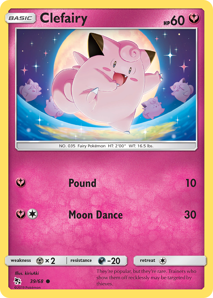 Clefairy – Hidden Fates 39/68 Pokémon card