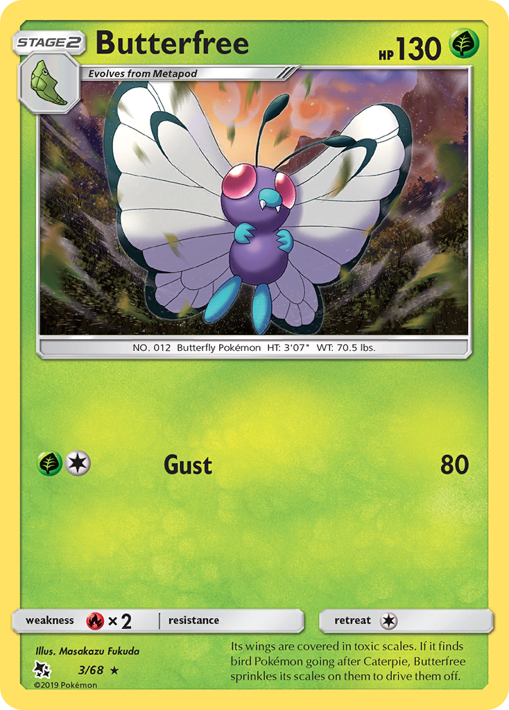 Butterfree – Hidden Fates 3/68 Pokémon card
