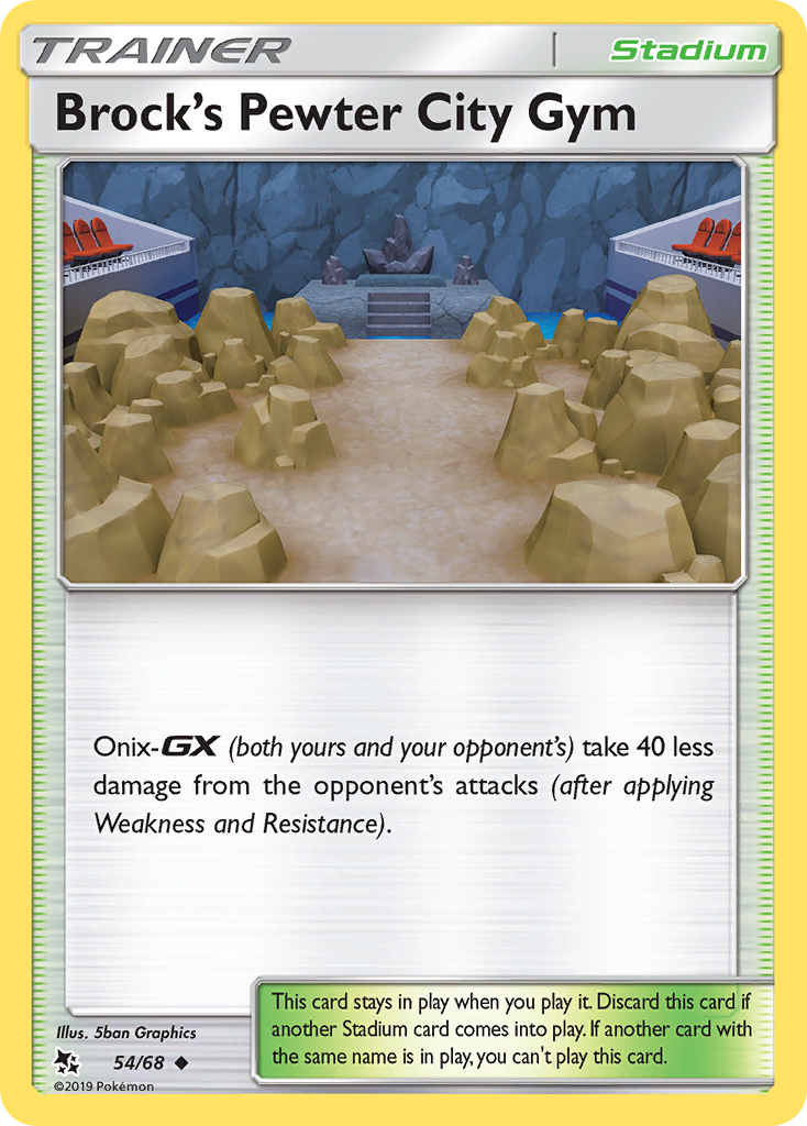 Brock's Pewter City Gym – Hidden Fates 54/68 Pokémon card
