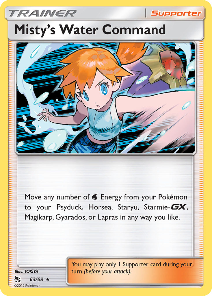 Misty's Water Command – Hidden Fates 63/68 Pokémon card