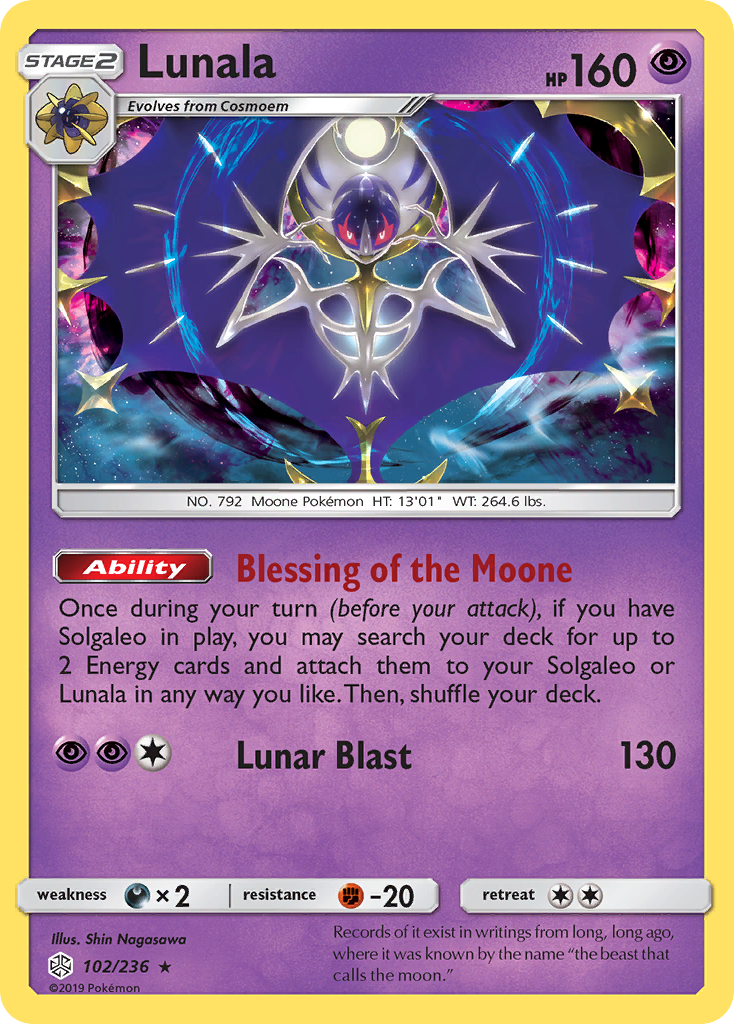 Lunala – Cosmic Eclipse 102/236 Pokémon card