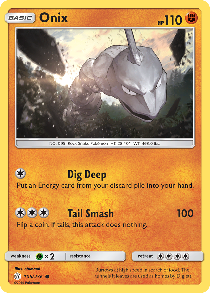 Onix – Cosmic Eclipse 105/236 Pokémon card