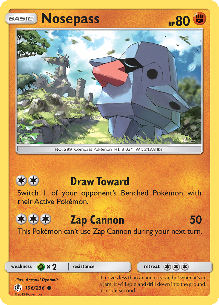 Nosepass – Cosmic Eclipse 106/236 Pokémon card