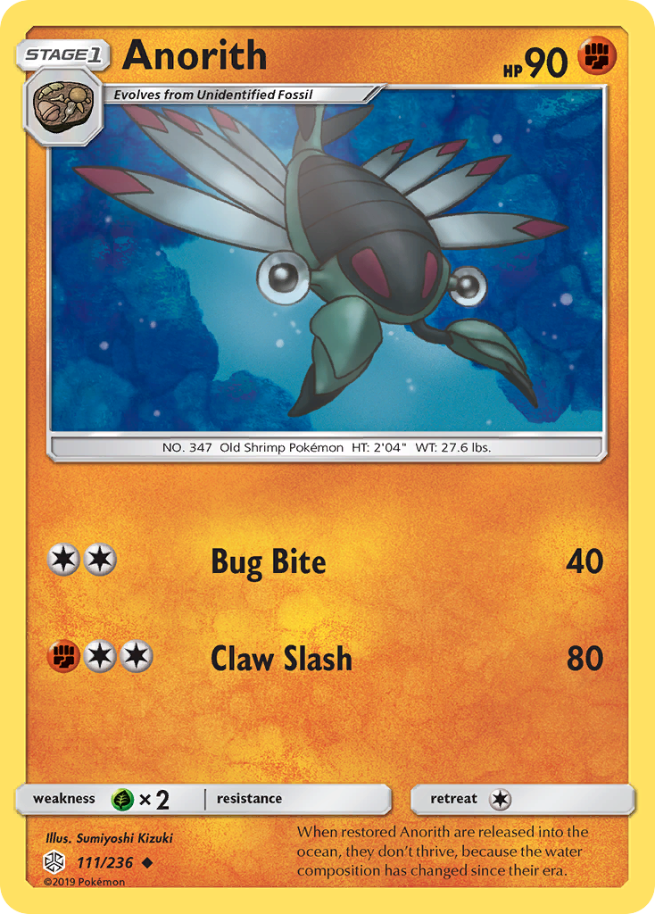 Anorith – Cosmic Eclipse 111/236 Pokémon card