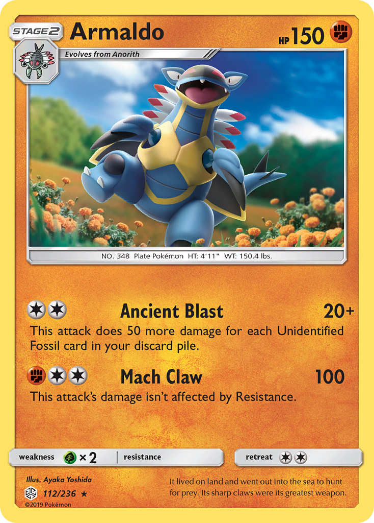 Armaldo – Cosmic Eclipse 112/236 Pokémon card