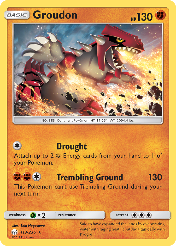 Groudon – Cosmic Eclipse 113/236 Pokémon card