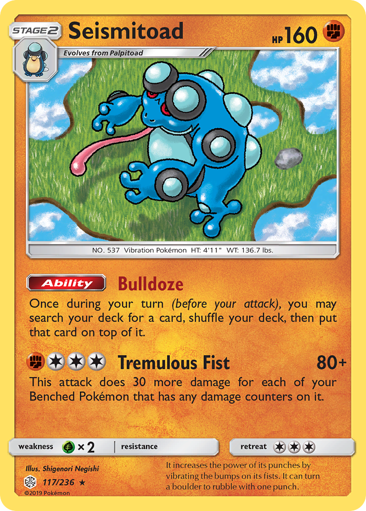 Seismitoad – Cosmic Eclipse 117/236 Pokémon card