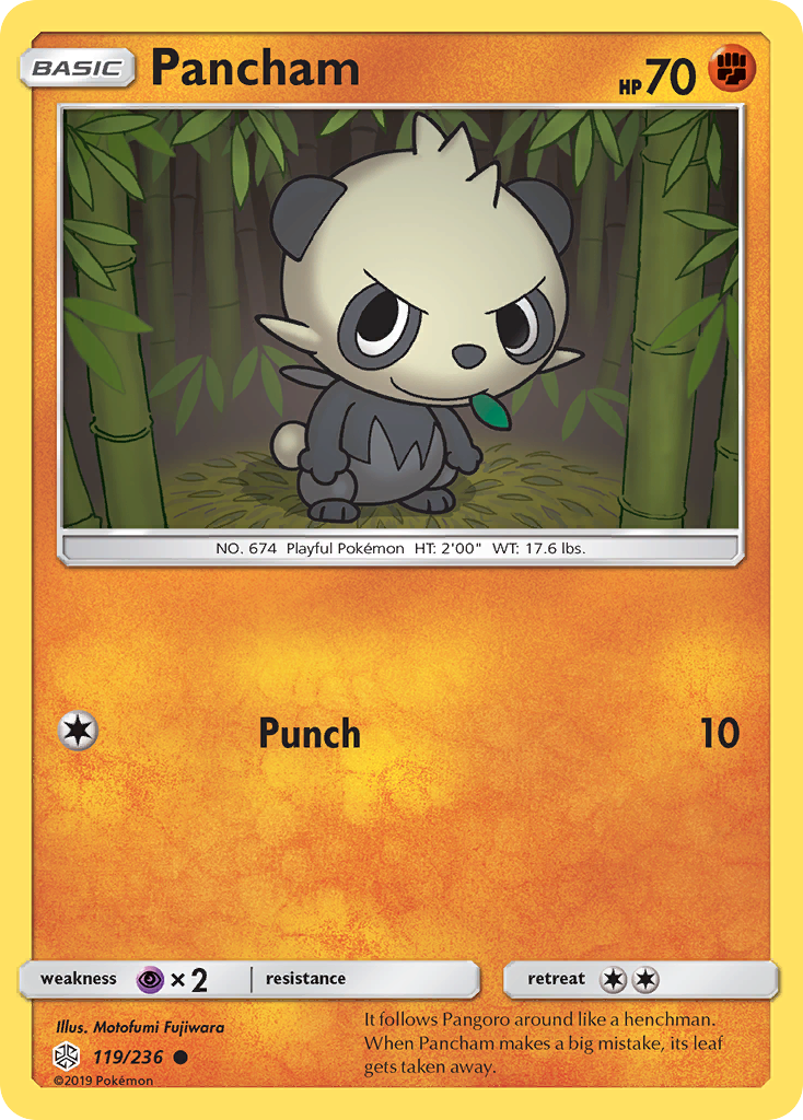 Pancham – Cosmic Eclipse 119/236 Pokémon card