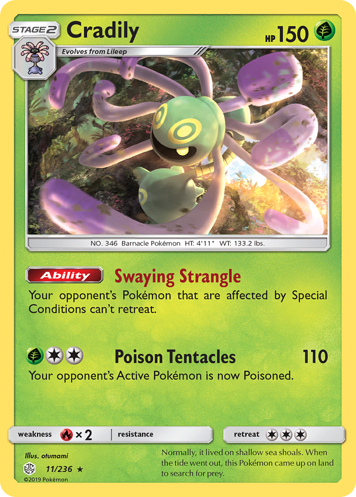 Cradily – Cosmic Eclipse 11/236 Pokémon card