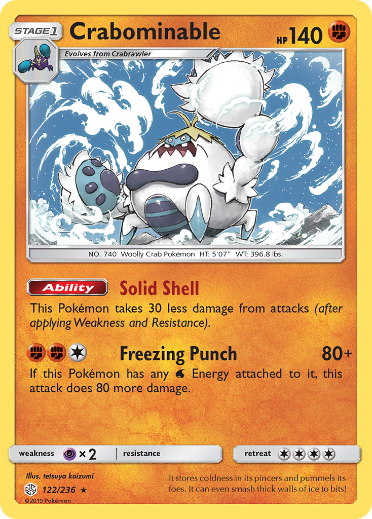 Crabominable – Cosmic Eclipse 122/236 Pokémon card