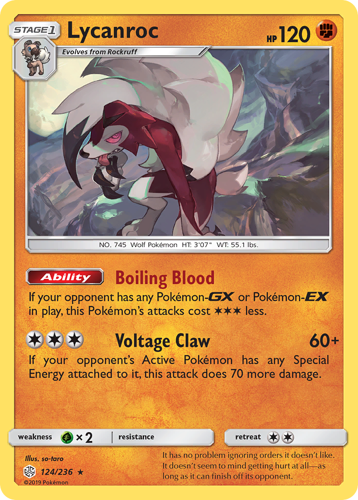 Lycanroc – Cosmic Eclipse 124/236 Pokémon card