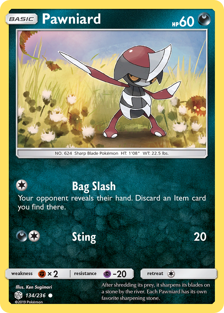 Pawniard – Cosmic Eclipse 134/236 Pokémon card