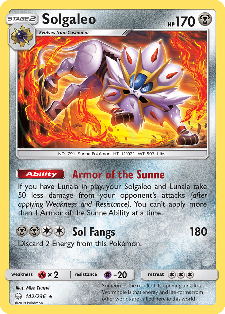 Solgaleo – Cosmic Eclipse 142/236 Pokémon card