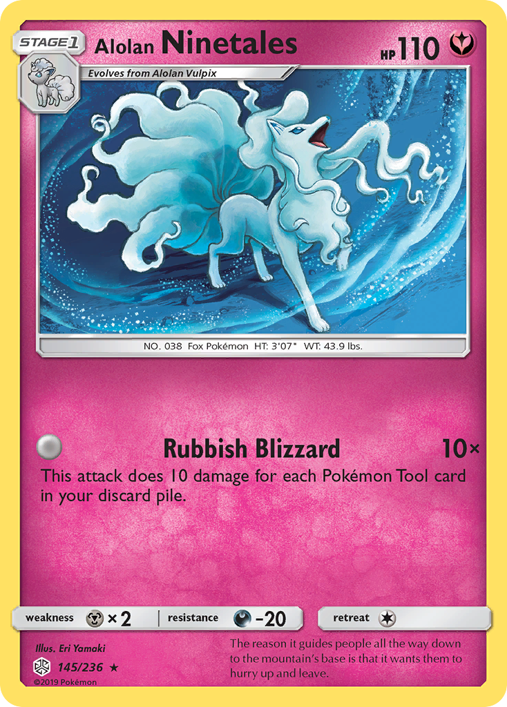 Alolan Ninetales – Cosmic Eclipse 145/236 Pokémon card