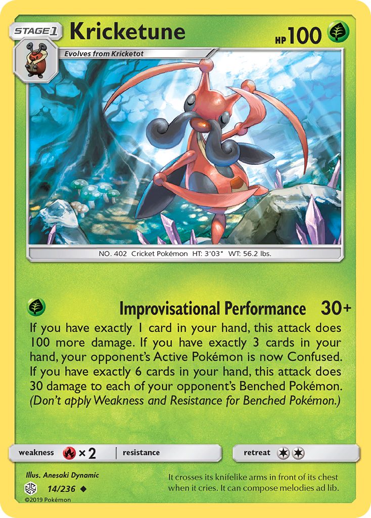 Kricketune – Cosmic Eclipse 14/236 Pokémon card