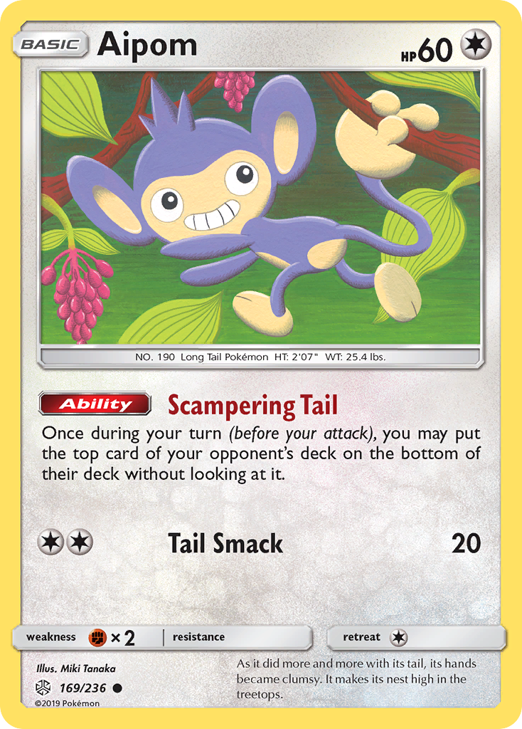 Aipom – Cosmic Eclipse 169/236 Pokémon card