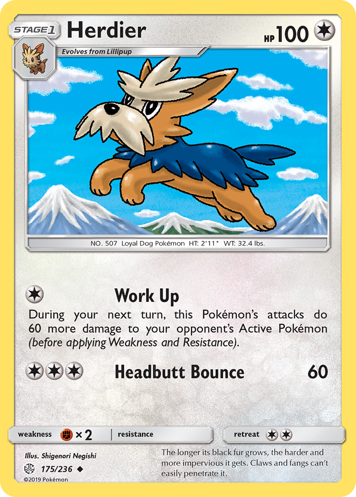 Herdier – Cosmic Eclipse 175/236 Pokémon card