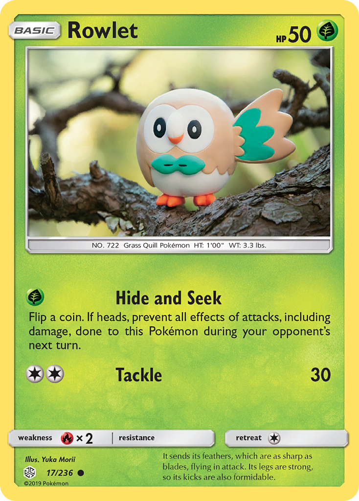 Rowlet – Cosmic Eclipse 17/236 Pokémon card